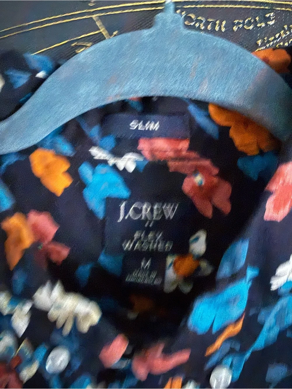 J. Crew Navy Floral Short-Sleeve Button-Down Shirt